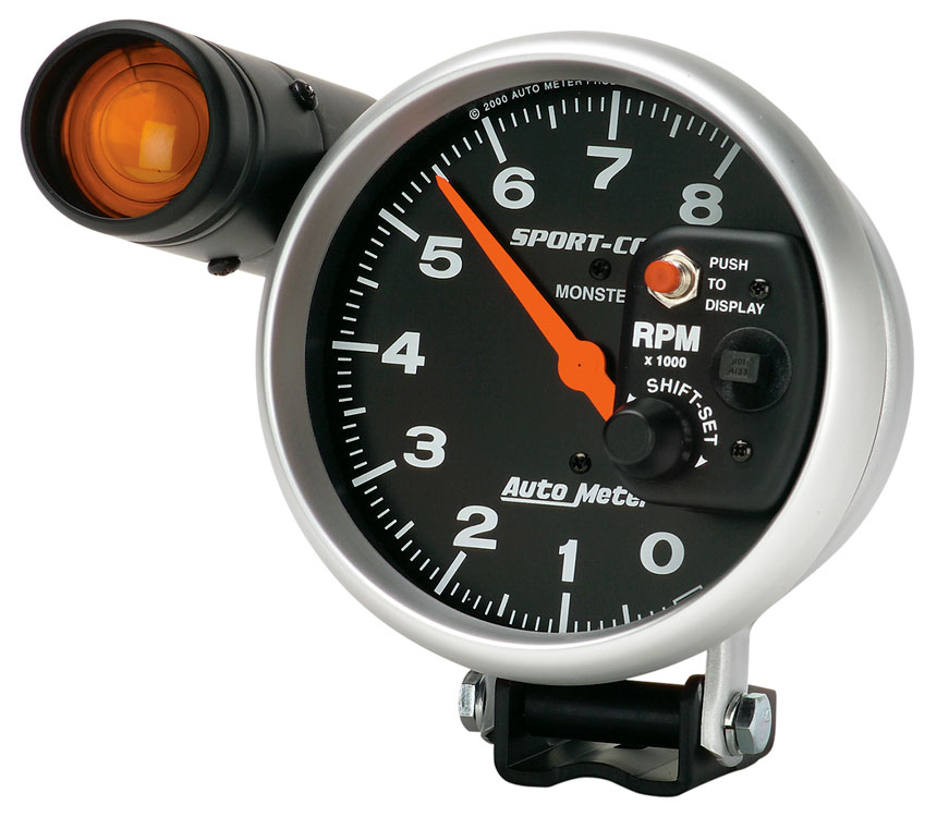 Chrome 95mm Car Tachometer Gauge – 0-8000 RPM With 7-Color LED Backlight & Adjustable Shift Light