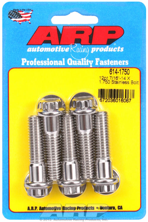 thumbnail interactive-video image 1 of Arp 614-1500 7/16-14 X 1.500 12pt Stainless Steel Bolts - Made In USA - Qty 5 1 of 4
