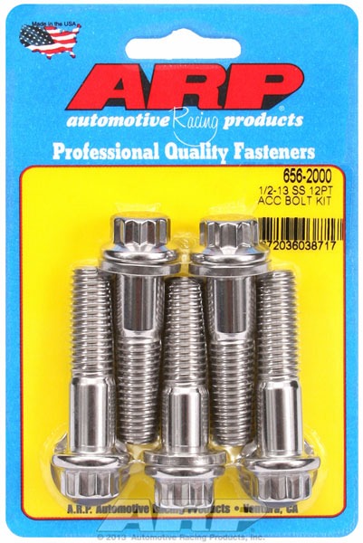 ARP S/S Bolt Kit - 12pt (5) 1/2-13 x 1.000 ARP S/S Bolt Kit - 12pt (5) 1/2-13 x 1.000