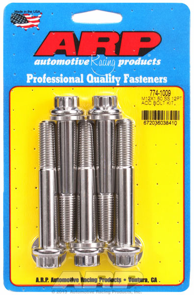 ARP Bolt Kit - SS 12pt 5pk 10mm x 1.25 x 80mm ARP Bolt Kit - SS 12pt 5pk 10mm x 1.25 x 80mm