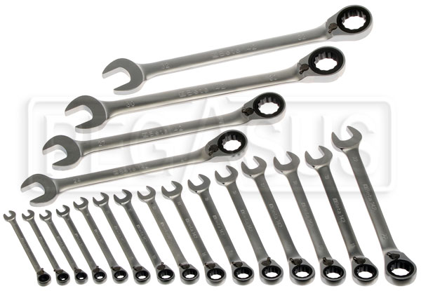 Beta 142/S19 Box of 19 Reversible Ratchet Combo Wrenches, mm