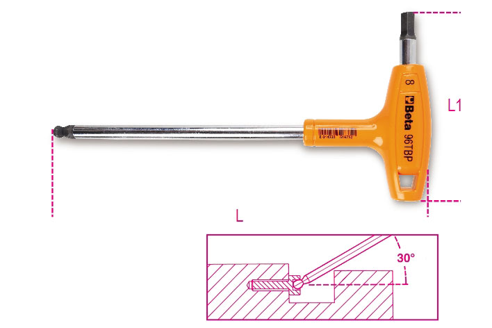Utoolmart 5mm Metric Double Head T-Handle Hex Key Wrench 158mm Total Length 1pcs