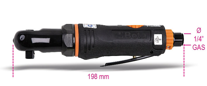 0,6 Kg Beta Tools 1921M2-Compact Reversible Air Ratchet 3/8 Male Drive 