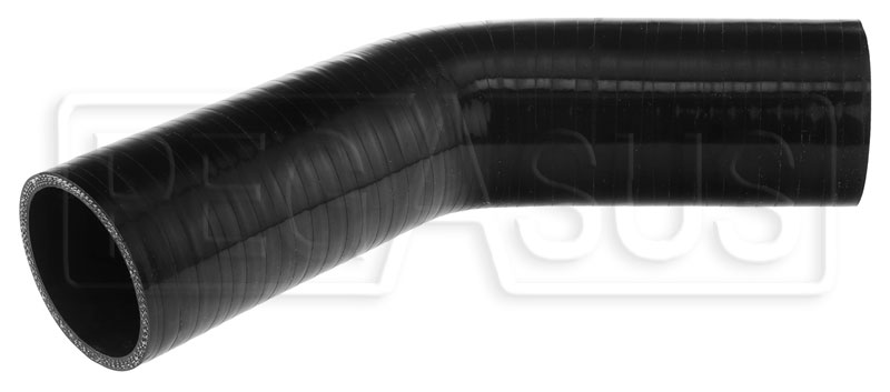 45 Degree Silicone Reducer Elbow 2.5" To 2" - Blue, Includes T-Bolt Clamps For Turbo Intercooler Piping