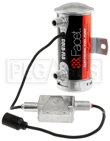 Facet Cylindrical 24v Fuel Pump, 1/4 NPT Male, 6-8 psi, EMI 