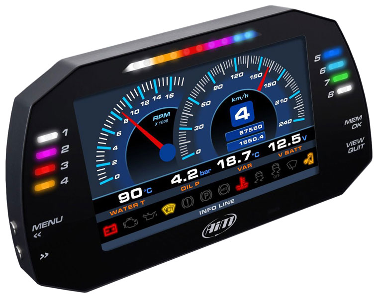 AiM MXG 1.2 Strada Dash Display with OBD II (CAN+K) Harness - Pegasus Auto  Racing Supplies