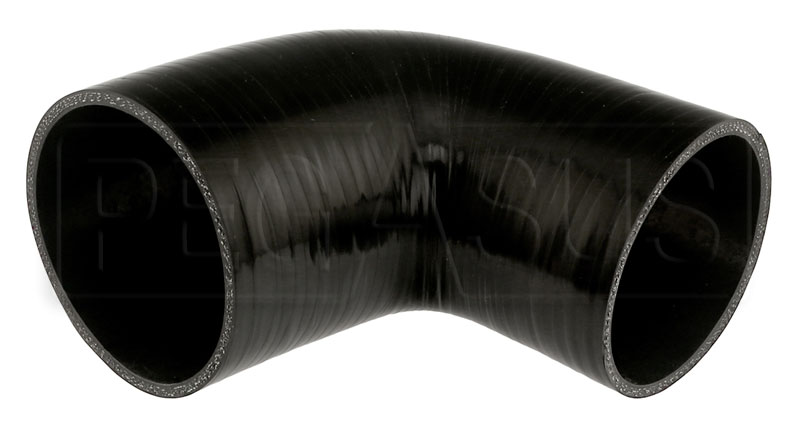 Black Silicone Hose, 4 x 3 1/2 90 deg. Reducing Elbow