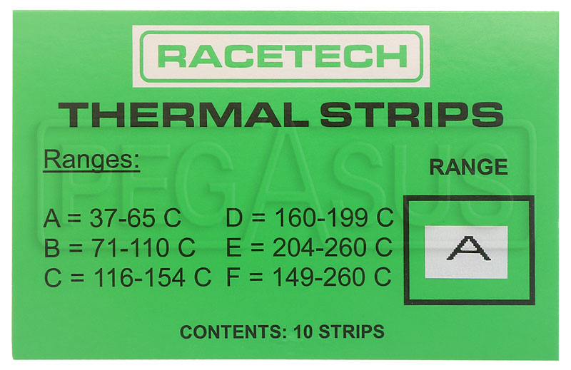 Racetech Motorsport Temperature Test Strip Sticker 149-260c Pack of 10