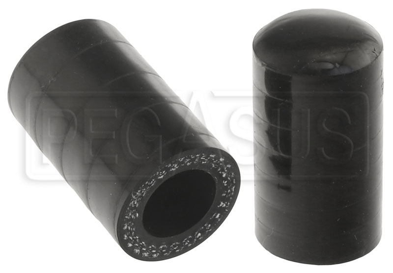 Black Silicone Coolant Bypass Cap, 1/2 inch ID Pegasus Auto Racing