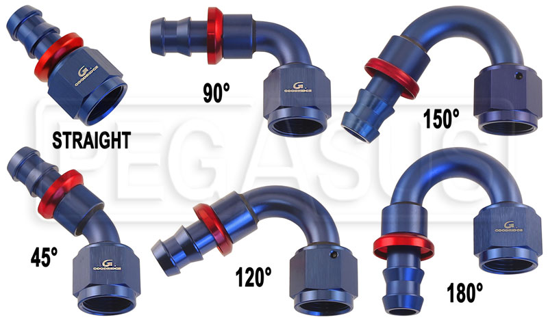 Blue Aluminum Barbed Hose Fitting to AN Female - Pegasus Auto Racing  Supplies