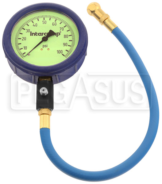 thumbnail interactive-video image 1 of AllStar Performance 4.4" Glow-in-the-Dark Tire Pressure Gauge – 0-15 Psi, 18" Hose, For Racing 1 of 1