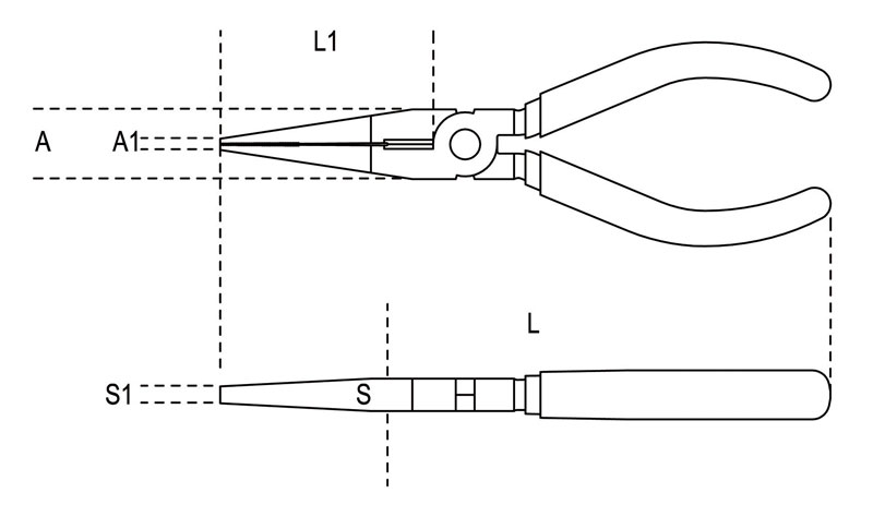 BETA 011780101 - 1178BM Smooth half-round long needle nose pliers