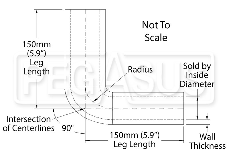 Black Silicone Hose, 3 1/2 I.D. 90 degree Elbow, 6 Legs