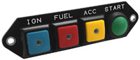 Click for a larger picture of Cartek PDM Switch Panel only, 3x Color 1x Momentary, Labels
