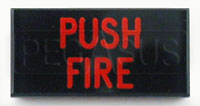 Large photo of Dash Badge Identification Plate (Push Fire), Pegasus Part No. 1100-PUSHFIRE