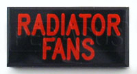 Large photo of Dash Badge Identification Plate (Radiator Fans), Pegasus Part No. 1100-RADFAN