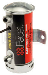 Click for a larger picture of Facet Cylindrical 12v Fuel Pump, 1/8 NPT, 4-5.5 psi, Silver