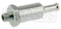 Click for a larger picture of Facet Fuel Filter, Male 1/8 NPT to 5/16 Hose Barb, 74 Micron