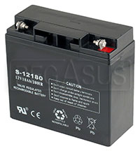 Large photo of (B) 18 AH Sealed Racing Battery, Pegasus Part No. 1170