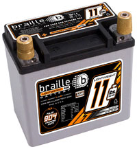 Click for a larger picture of (B) Braille 12v AGM Racing Battery, 904 CA, Left Pos