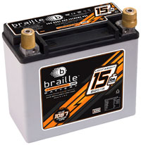 Click for a larger picture of (B) Braille 12v AGM Racing Battery, 1067 CA, Right Pos