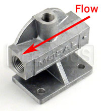 Large photo of Remote Filter Head with Gauge Port, Left-to-Right Flow, Pegasus Part No. 1220