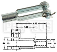 Click for a larger picture of 10-32 Forged Yoke & Pin Assembly