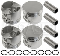 Click for a larger picture of 2 Liter Ford Forged CP Piston Set with Wrist Pins and Clips