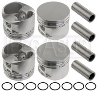 Large photo of 2 Liter Ford Forged CP Piston Set with Wrist Pins and Clips, Pegasus Part No. 171-16-FORGED