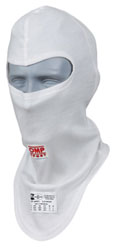 Click for a larger picture of OMP Sport 1-Layer White Nomex Balaclava, SFI 3.3