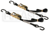 Click for a larger picture of 1 inch Wide, 68" Ratcheting Tie Down Straps - Set of Two