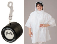 Click for a larger picture of White Rain Poncho in Racing Tire Container with Belt Clip
