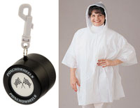 Large photo of White Rain Poncho in Racing Tire Container with Belt Clip, Pegasus Part No. 2800