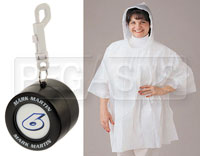 Large photo of Mark Martin Rain Poncho in Racing Tire Container, with Clip, Pegasus Part No. 2814-002