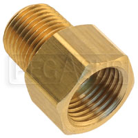 Click for a larger picture of Female 7/16-24 Inverted Flare to Male 1/8 NPT Adapter