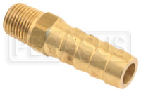 Click for a larger picture of 1/8 NPT to 3/8 Hose Barb Fitting, Brass - Straight