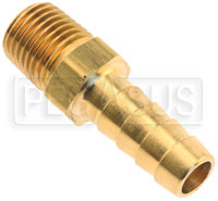 Click for a larger picture of 1/4 NPT to 3/8 Hose Barb Fitting, Brass - Straight
