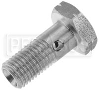 Click for a larger picture of Banjo Bolt, 8mm x 1.00 Single, 20mm Shank, Stainless Steel