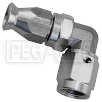 Click for a larger picture of Forged Stainless 90 degree 3AN Hose End for -3 PTFE Hose