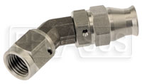 Click for a larger picture of Forged Stainless 45 degree 4AN Hose End for -4 PTFE Hose
