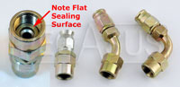 Click for a larger picture of Special BSP Hose Ends with Flat Sealing Surface, Size 3 Hose