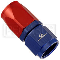 Click for a larger picture of Aluminum Swivel Hose End for Steel Braided Hose, Blue - Red