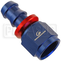 Click for a larger picture of Blue Aluminum Barbed Hose Fitting to AN Female