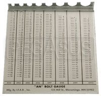 Click for a larger picture of AN Bolt Identification Gauge, AN3 thru AN10