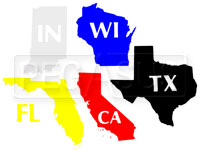 Click for a larger picture of Custom Cut 2" Vinyl State Decal, Standard Colors