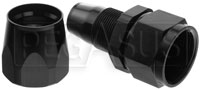 Click for a larger picture of Aluminum Swivel Hose End for Steel Braided Hose, Black