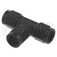 Click for a larger picture of 8AN Female Swivel Tee, Black Aluminum