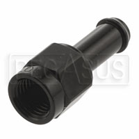 Click for a larger picture of Black Aluminum 5/16" Barbed Hose End, 4AN Female, Straight