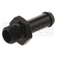 Click for a larger picture of M12 x 1.5mm Male to 3/8 Hose Barb, Black Aluminum