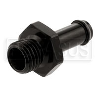 Click for a larger picture of M18 x 1.5mm Male to 5/16 Hose Barb, Black Aluminum